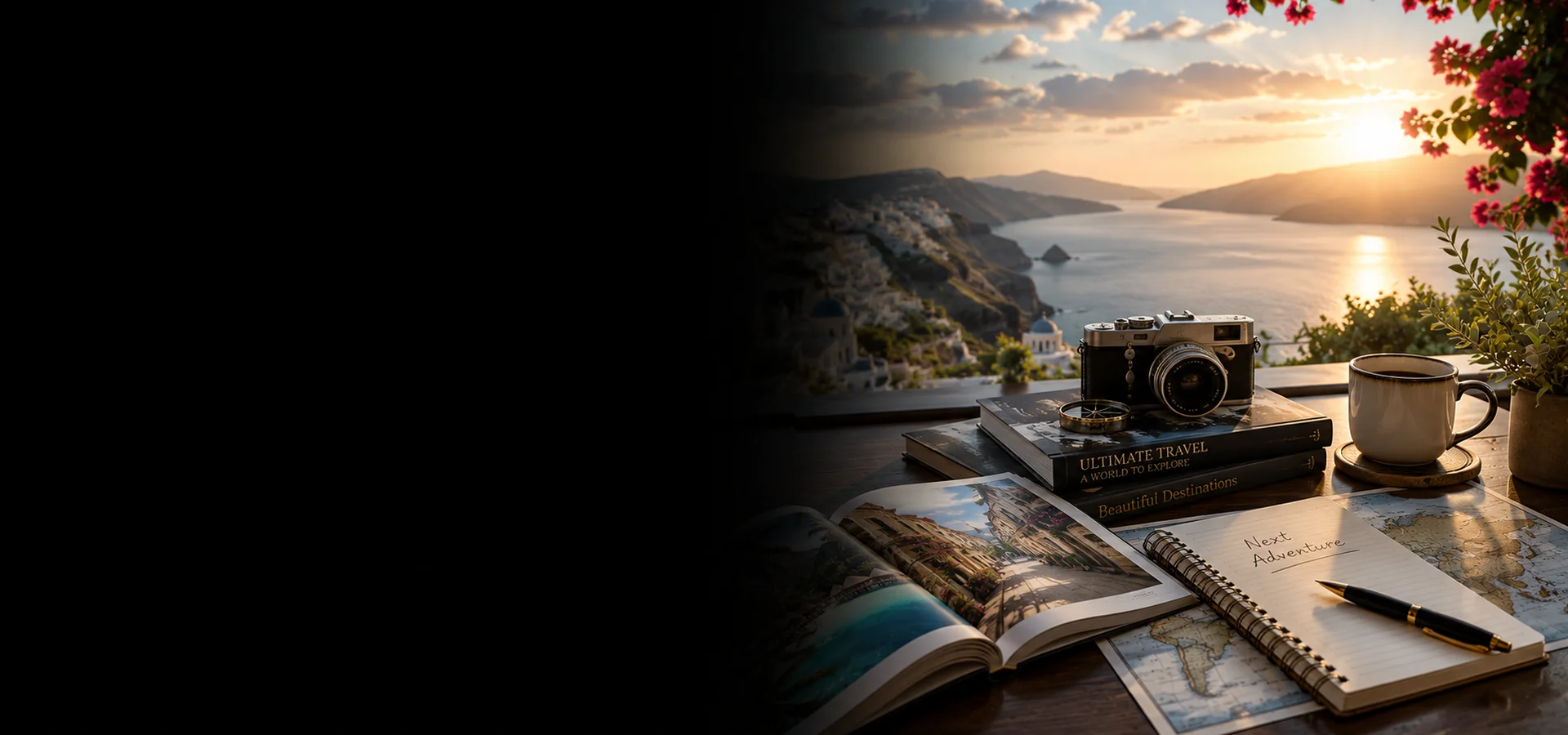 Luxury travel inspiration with cruise and destination imagery